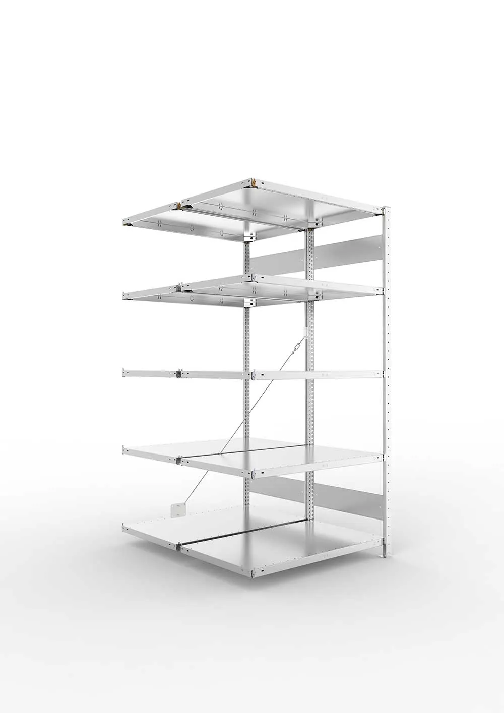 Metallregal Pro-Max Stecksystem Doppelanbauregal – 200×100×60 cm, 150 kg, verzinkt