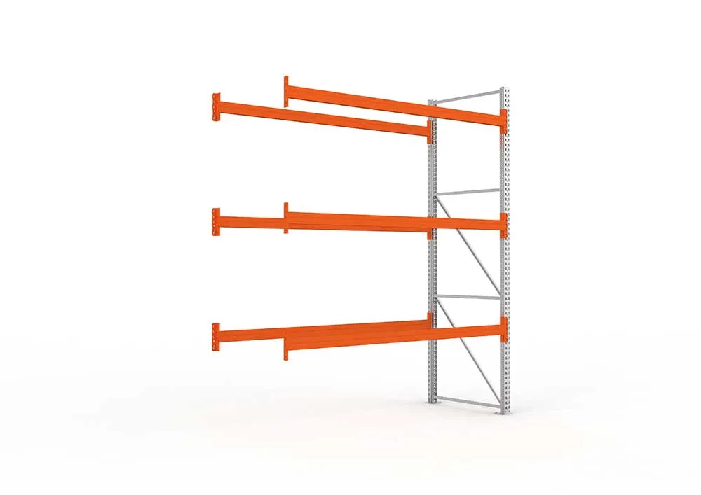 Palettenregal Anbaumodul – 330×278×110 cm, bis 800 kg, 4 Ebenen