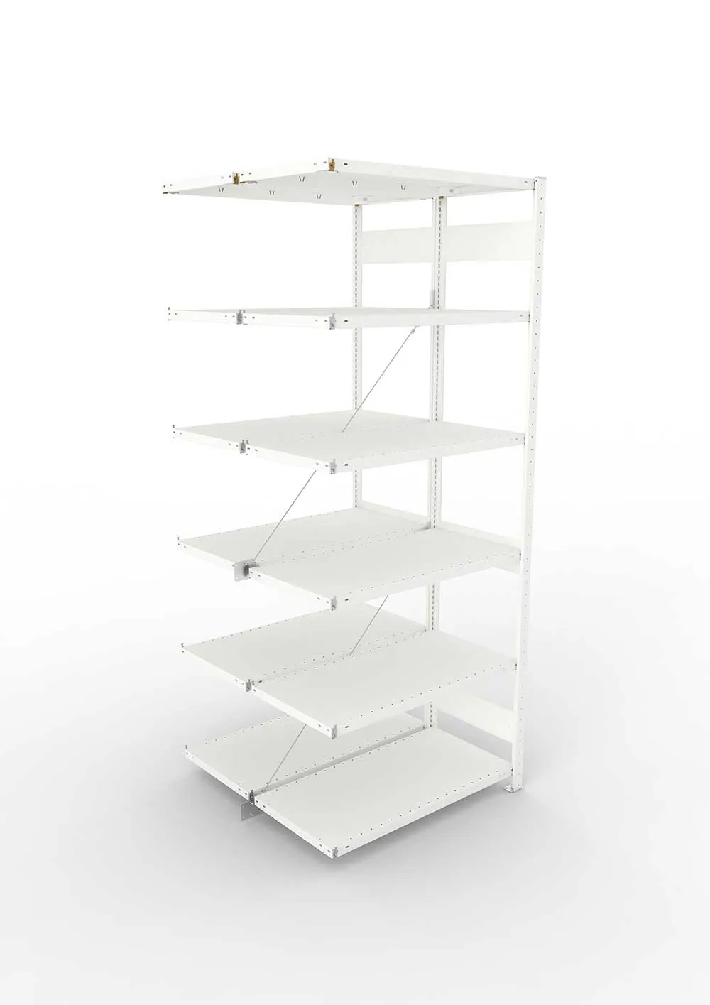 Metallregal Pro-Max Stecksystem Doppelanbauregal – 250×100×50 cm, 150 kg, RAL 7035