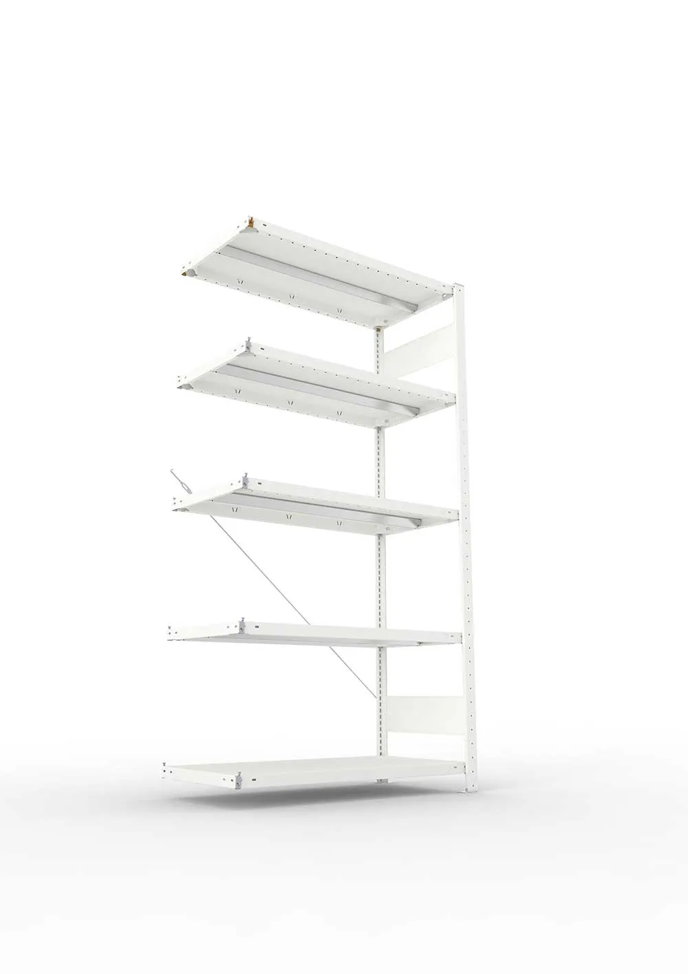 Metallregal Pro-Max Stecksystem Anbauregal – 200×100×50 cm, 330 kg, RAL 7035, 5 Böden