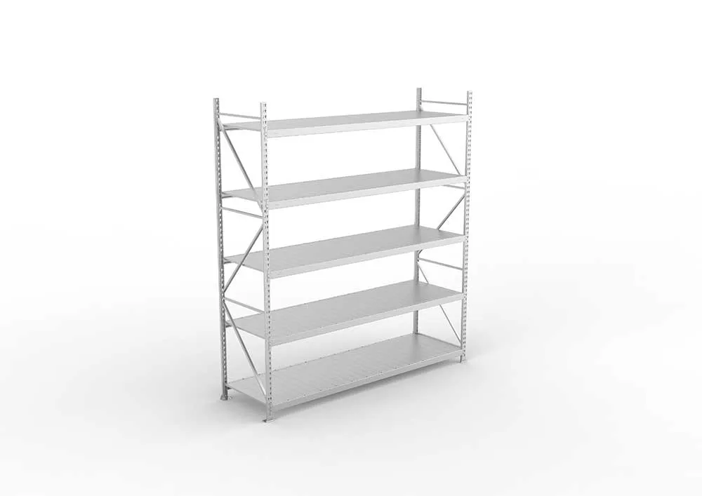Weitspannregal Grundregal 300×260×80 cm – Stahlpaneele, verzinkt