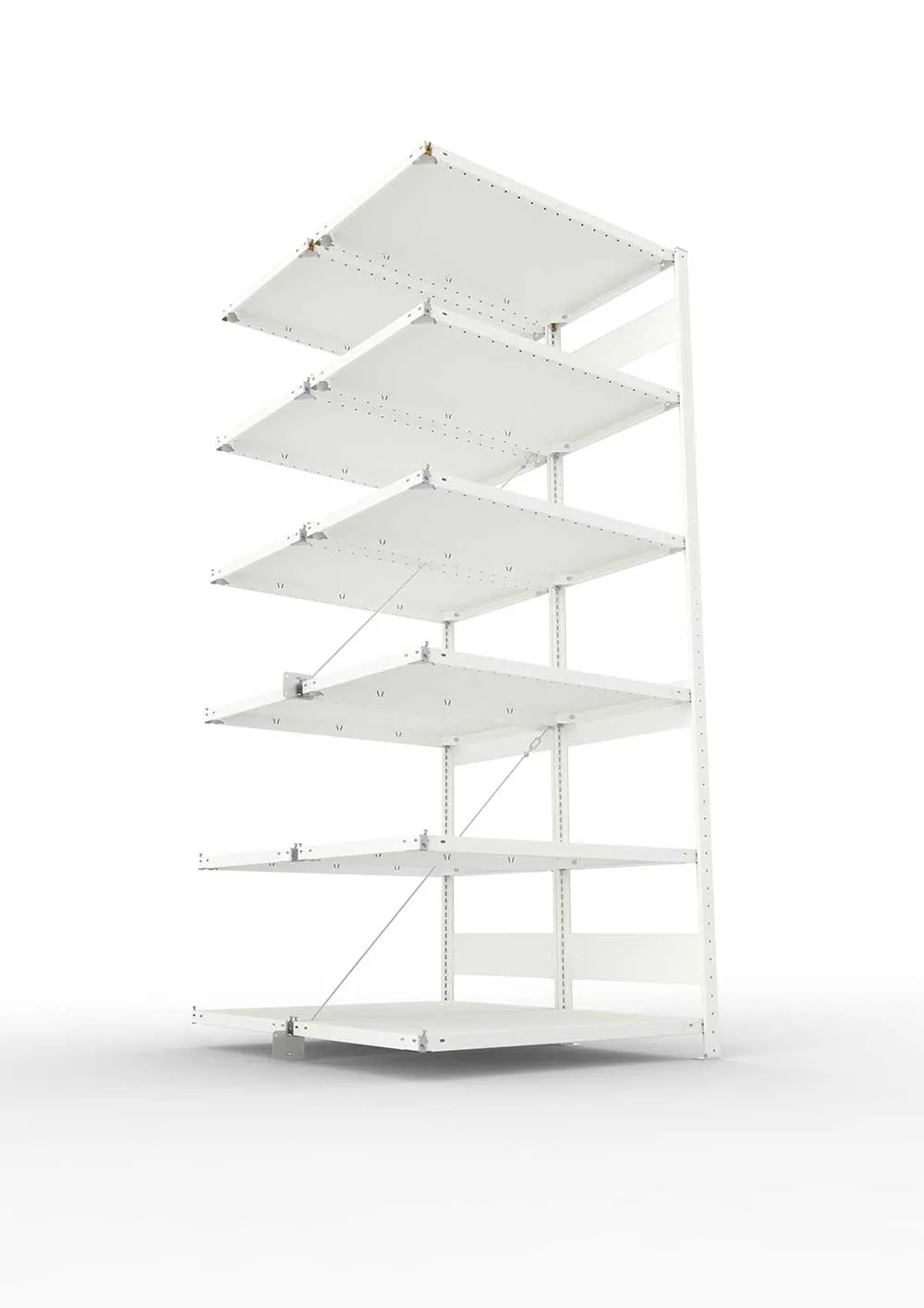 Metallregal Pro-Max Stecksystem Doppelanbauregal – 250×100×60 cm, 150 kg, RAL 7035