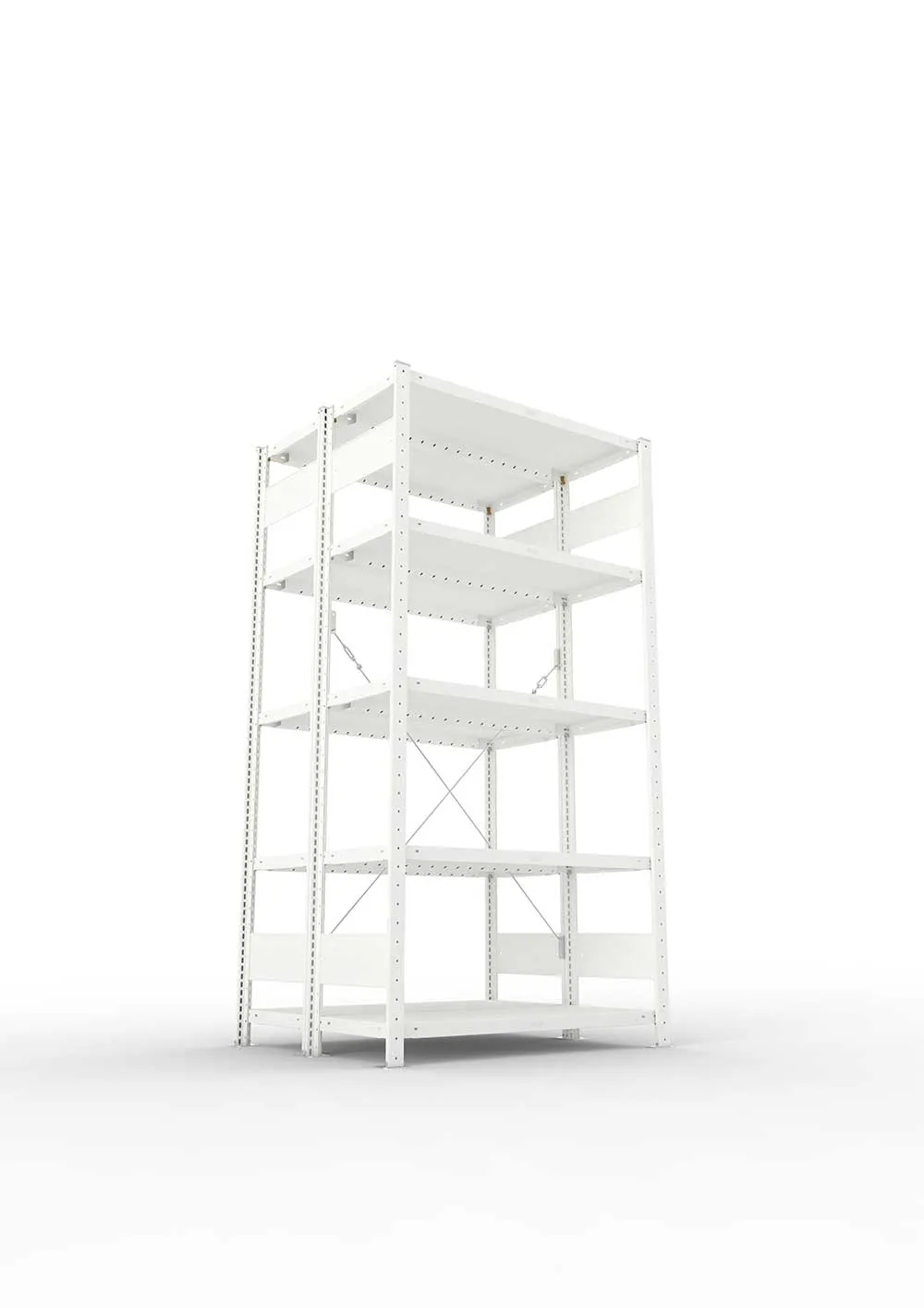 Metallregal Pro-Max Stecksystem Doppelgrundregal – 200×100×40 cm, 230 kg, RAL 7035