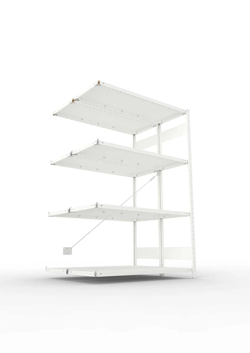 Metallregal Pro-Max Stecksystem Doppelanbauregal – 200×130×50 cm, 230 kg, RAL 7035