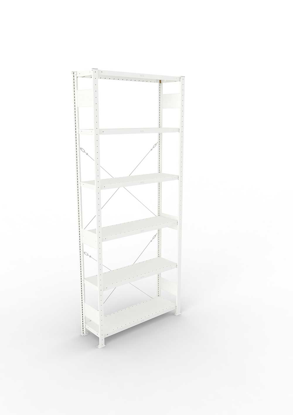 Metallregal Pro-Max Stecksystem Grundregal – 250×100×30 cm, 230 kg, RAL 7035, 6 Böden