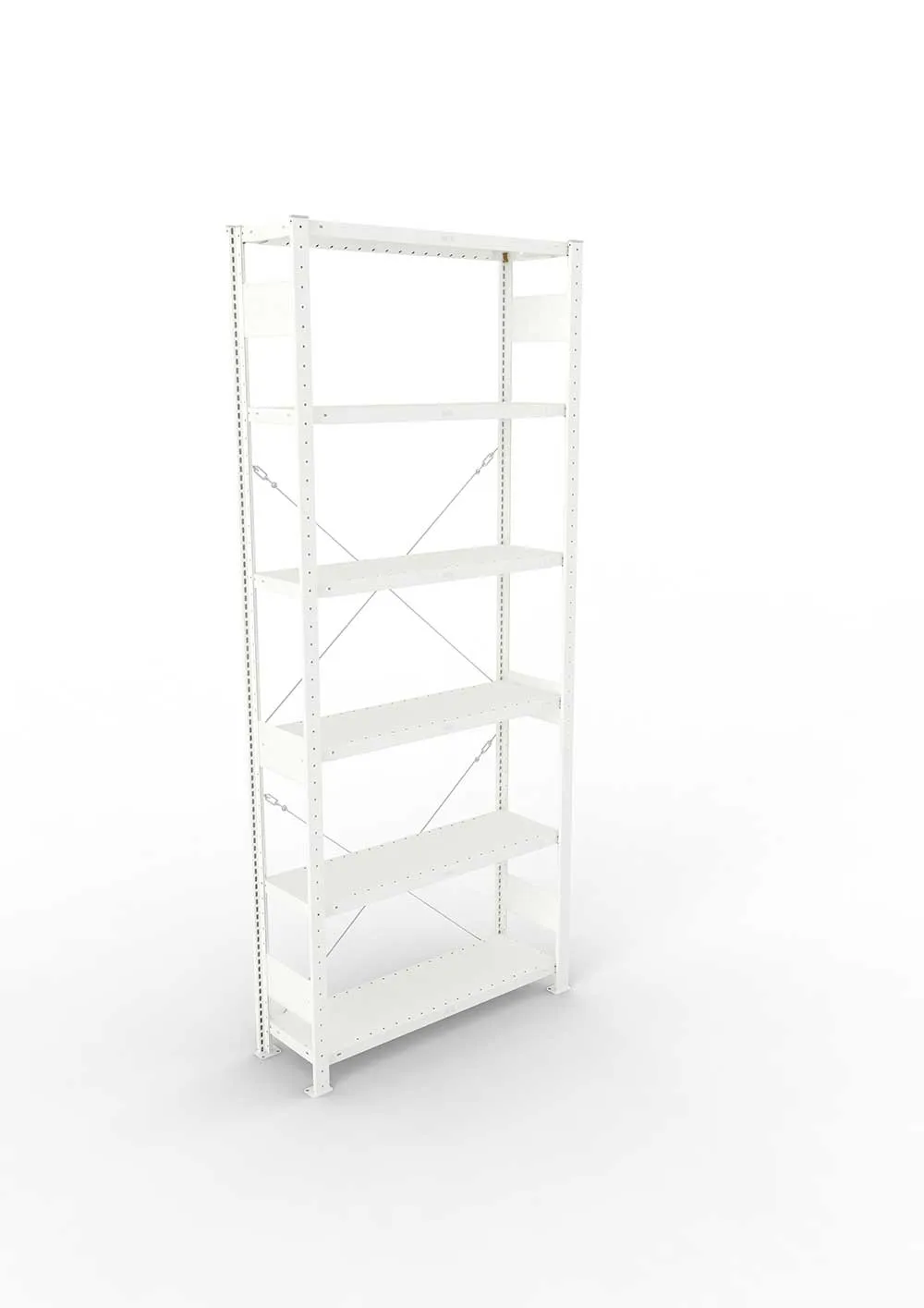Metallregal Pro-Max Stecksystem Grundregal – 250×100×30 cm, 230 kg, RAL 7035, 6 Böden