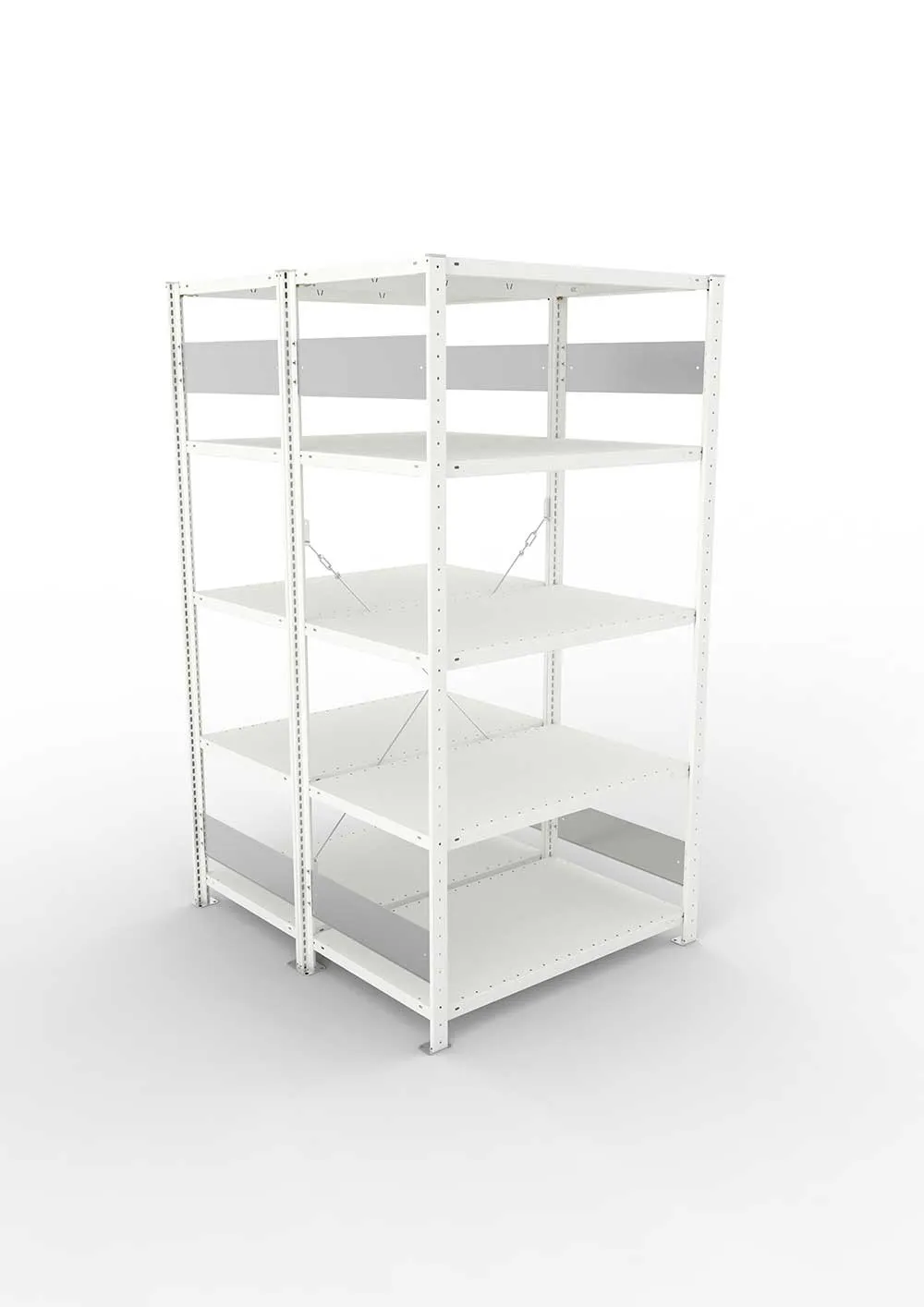 Metallregal Pro-Flex Stecksystem Doppelgrundregal – 200×100×60 cm, 150 kg, RAL 7035