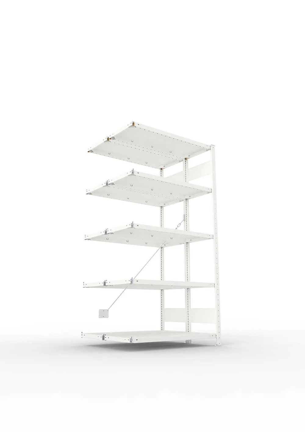 Metallregal Pro-Max Stecksystem Doppelanbauregal – 200×100×40 cm, 150 kg, RAL 7035