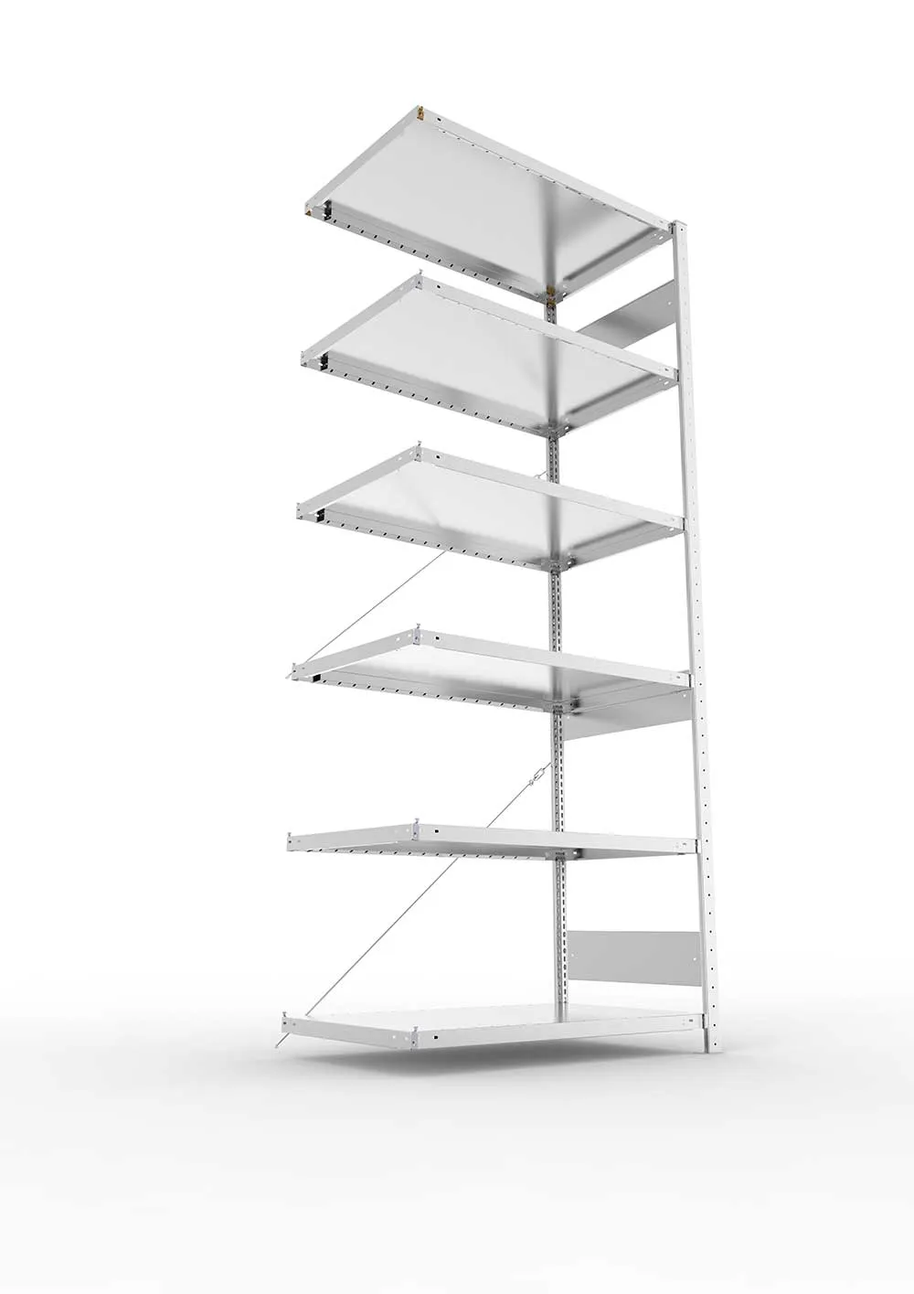Kellerregal Pro-Flex Stecksystem Anbauregal – 250×100×60 cm, 230 kg, verzinkt, 6 Böden