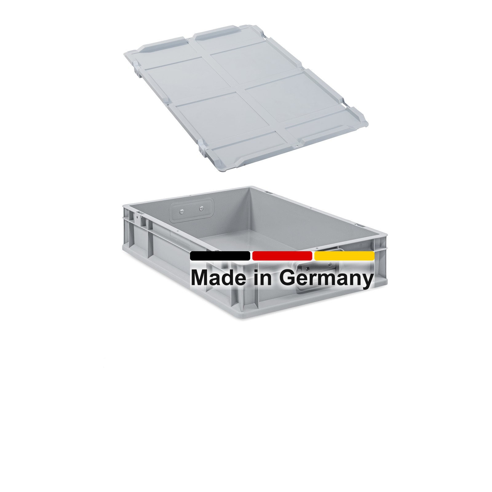 Eurobox 60x40x12 cm mit Scharnierdeckel, NextGen Portable Duo