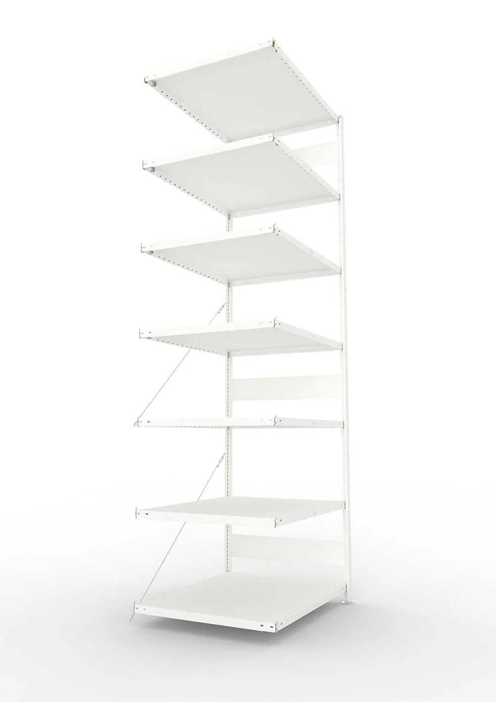 Metallregal Pro-Max Stecksystem Anbauregal – 300×100×80 cm, 230 kg, RAL 7035, 7 Böden