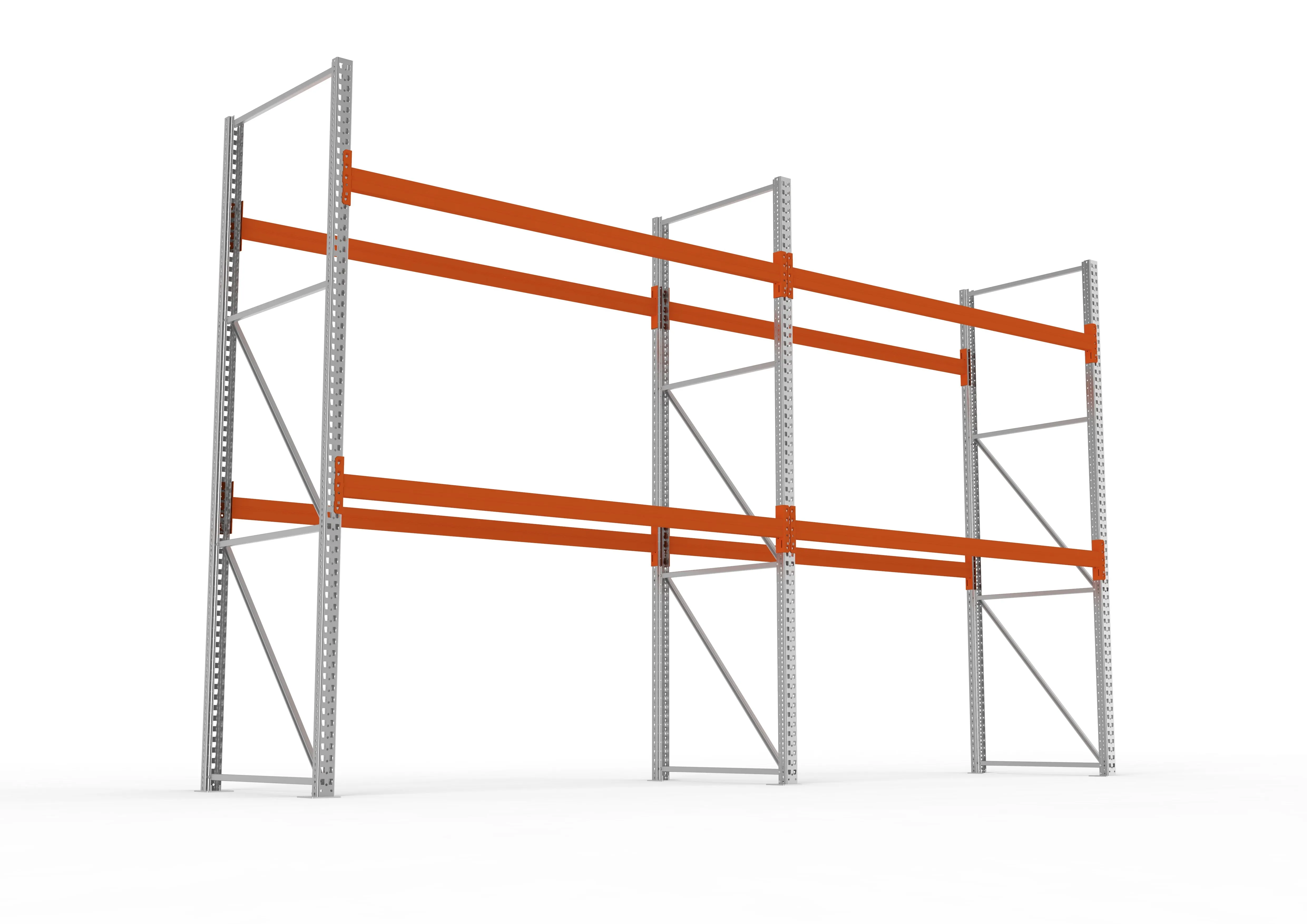 Palettenregal Grundmodul – 330×566×110 cm, bis 800 kg, 3 Ebenen