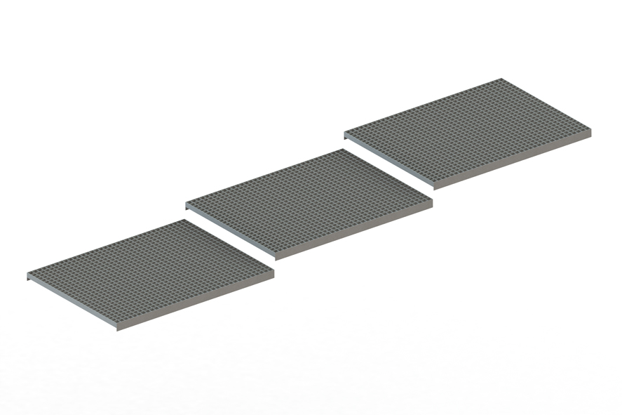 Palettenregal Gitterrost aufgelegt 330×80 cm TPro-Flex0x2 – 1000 kg