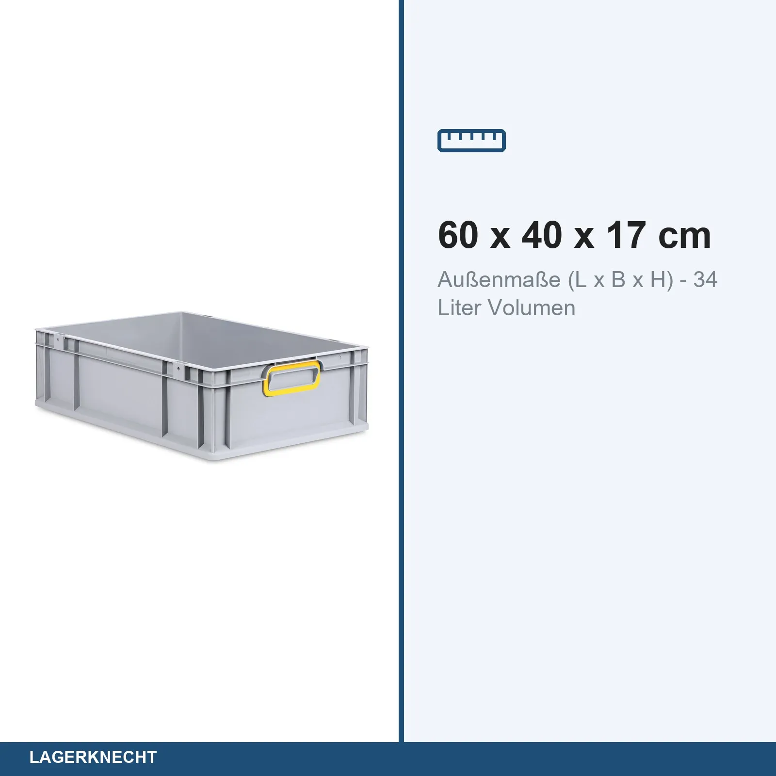 Eurobox 60x40x17 cm, NextGen, Griffe geschl., gelb