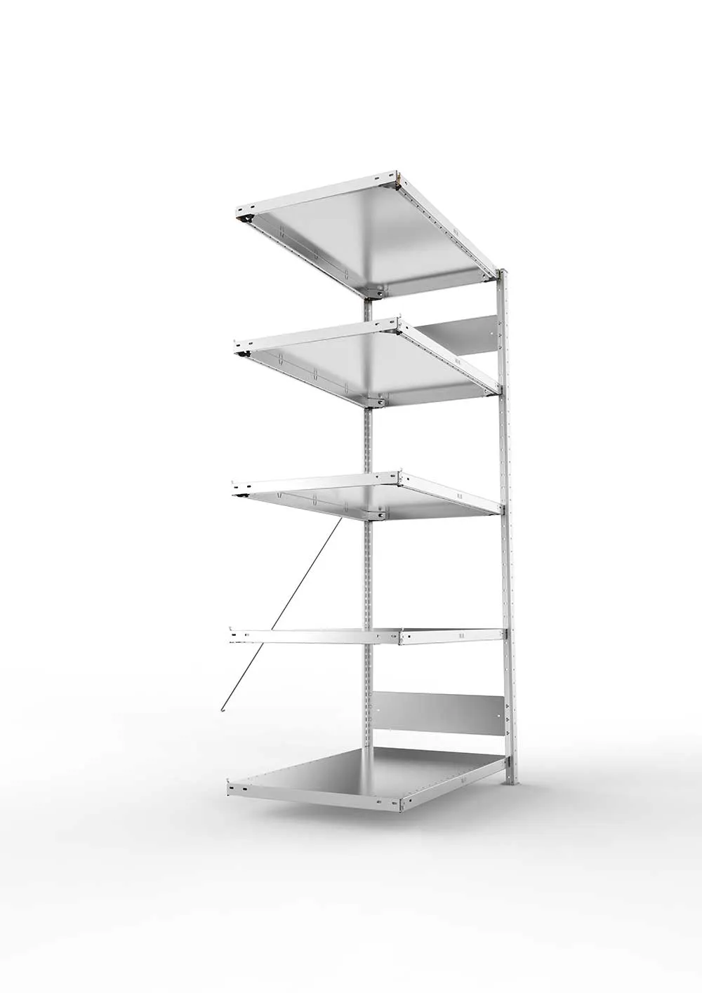 Kellerregal Pro-Flex Stecksystem Anbauregal – 200×100×60 cm, 150 kg, verzinkt, 5 Böden