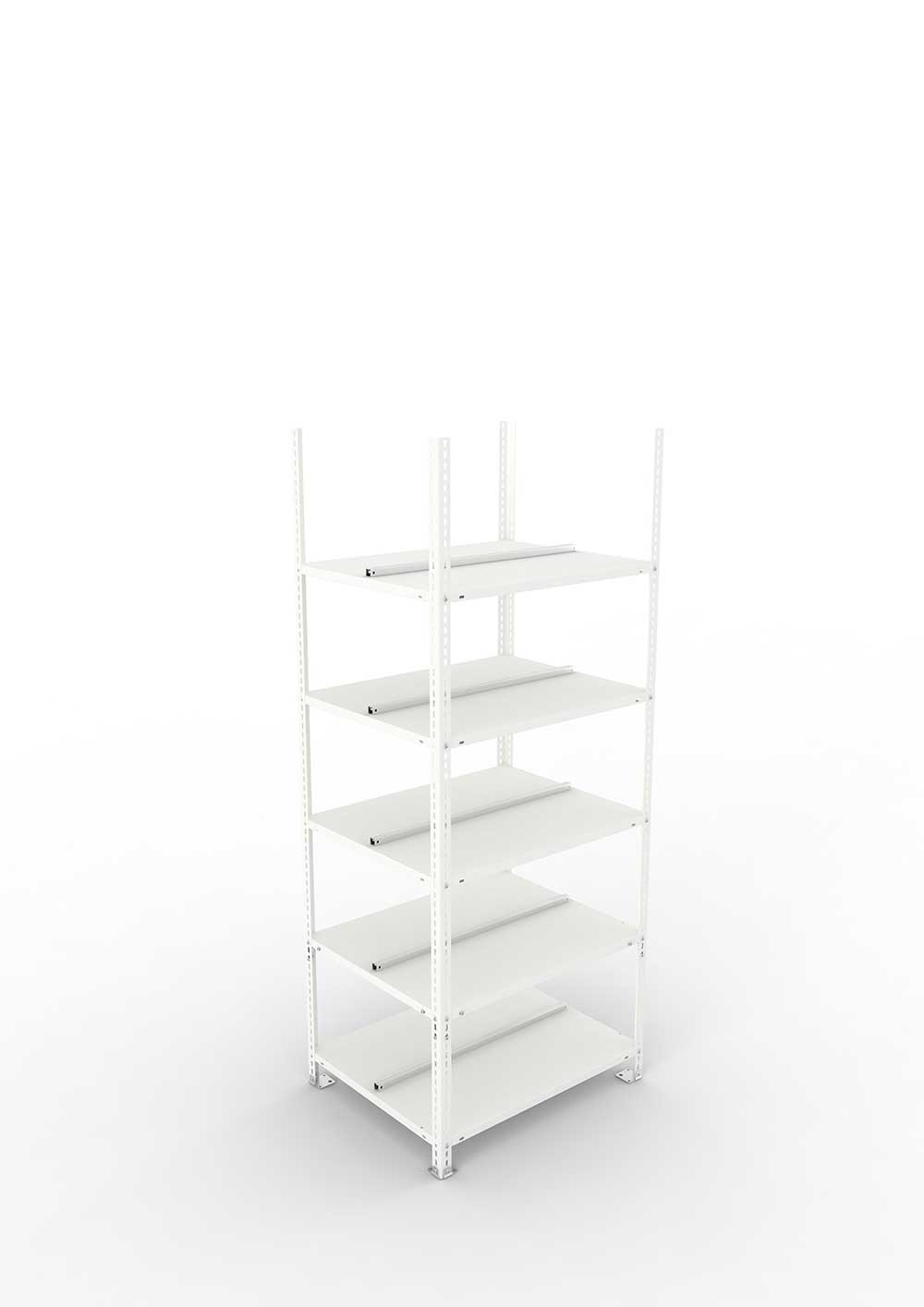 Büroregal Pro Schraubsystem Grundregal – 185×75×60 cm, RAL 7035
