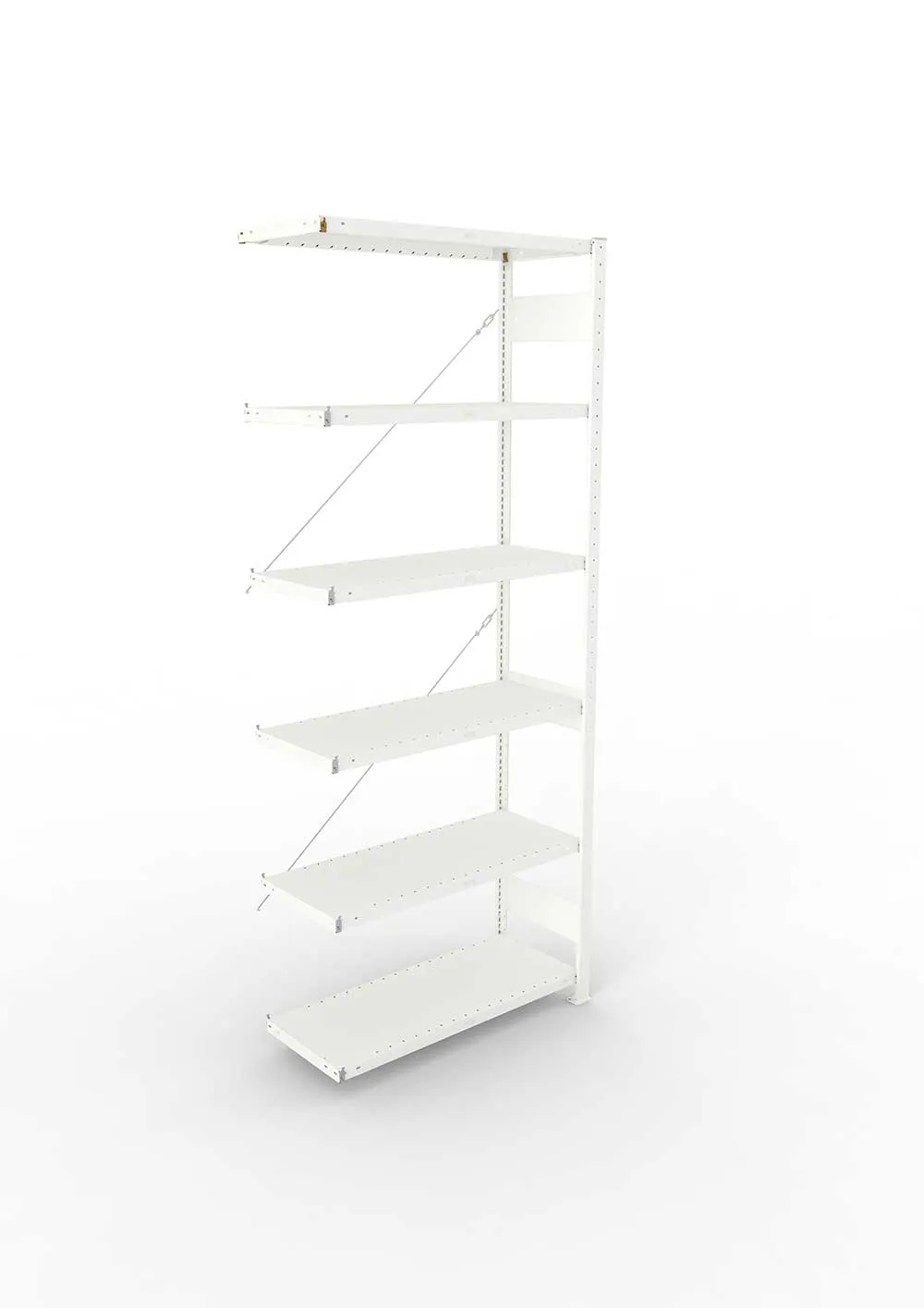 Metallregal Pro-Max Stecksystem Anbauregal – 250×100×40 cm, 230 kg, RAL 7035, 6 Böden