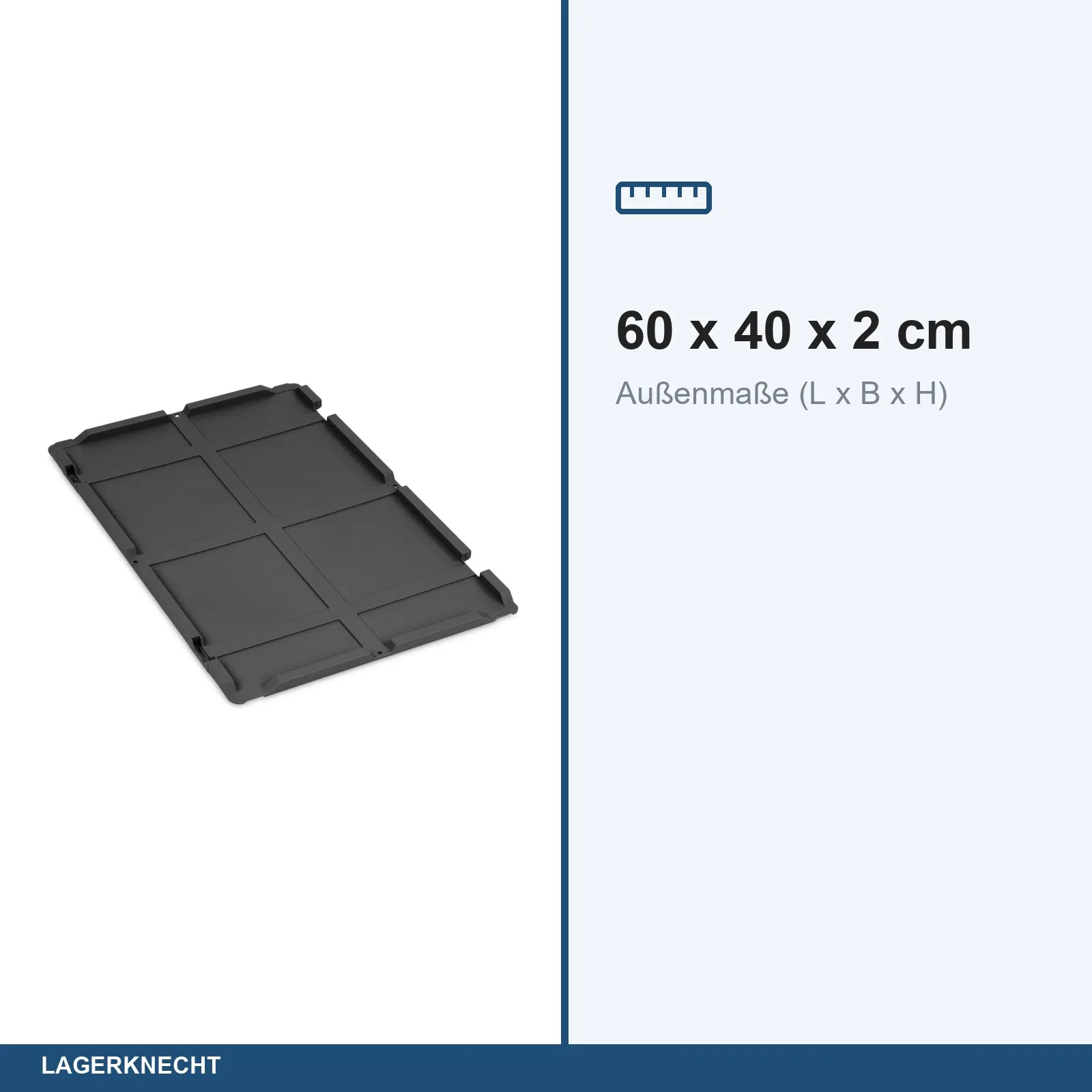 Scharnierdeckel 600 x 400 für Eurobox NextGen 2.0 Cycle - ohne SB und NV - Anthrazit