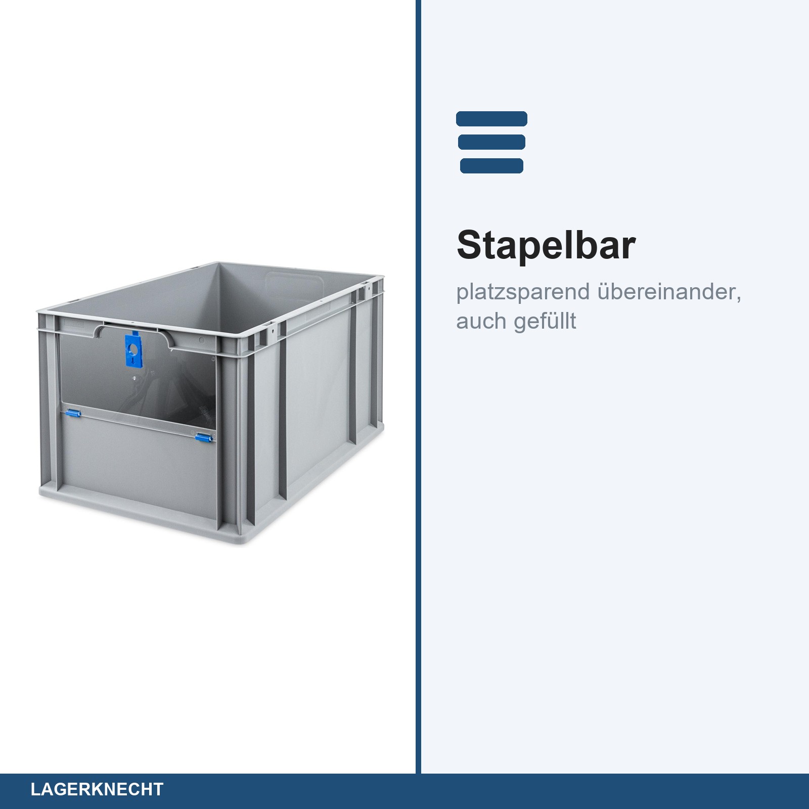 Eurobox NextGen Insight Cover, 600x400x320mm - Cover HOCH - BLAU