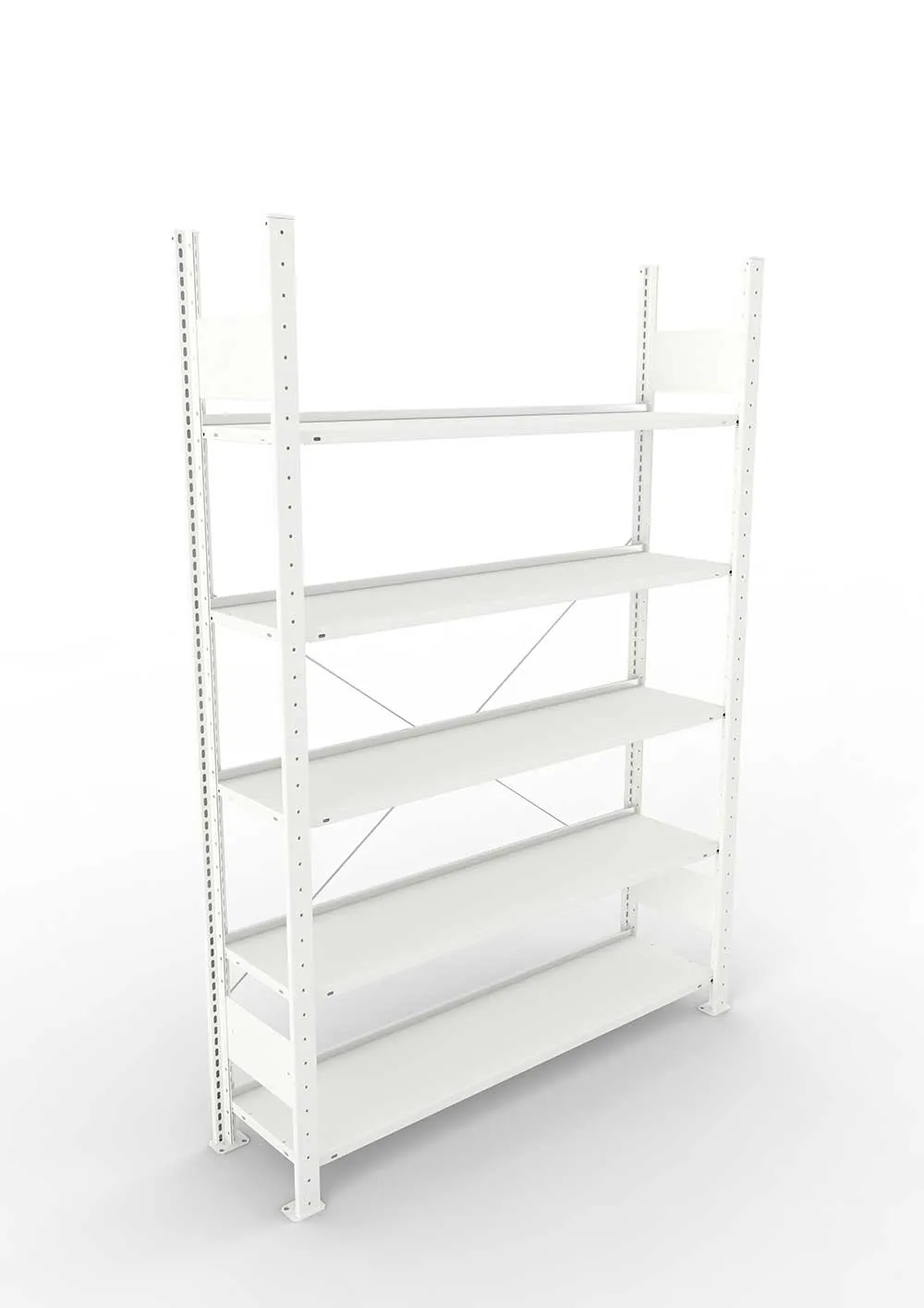 Büroregal Pro-Max Stecksystem Grundregal – 185×125×30 cm, RAL 7035, einseitig