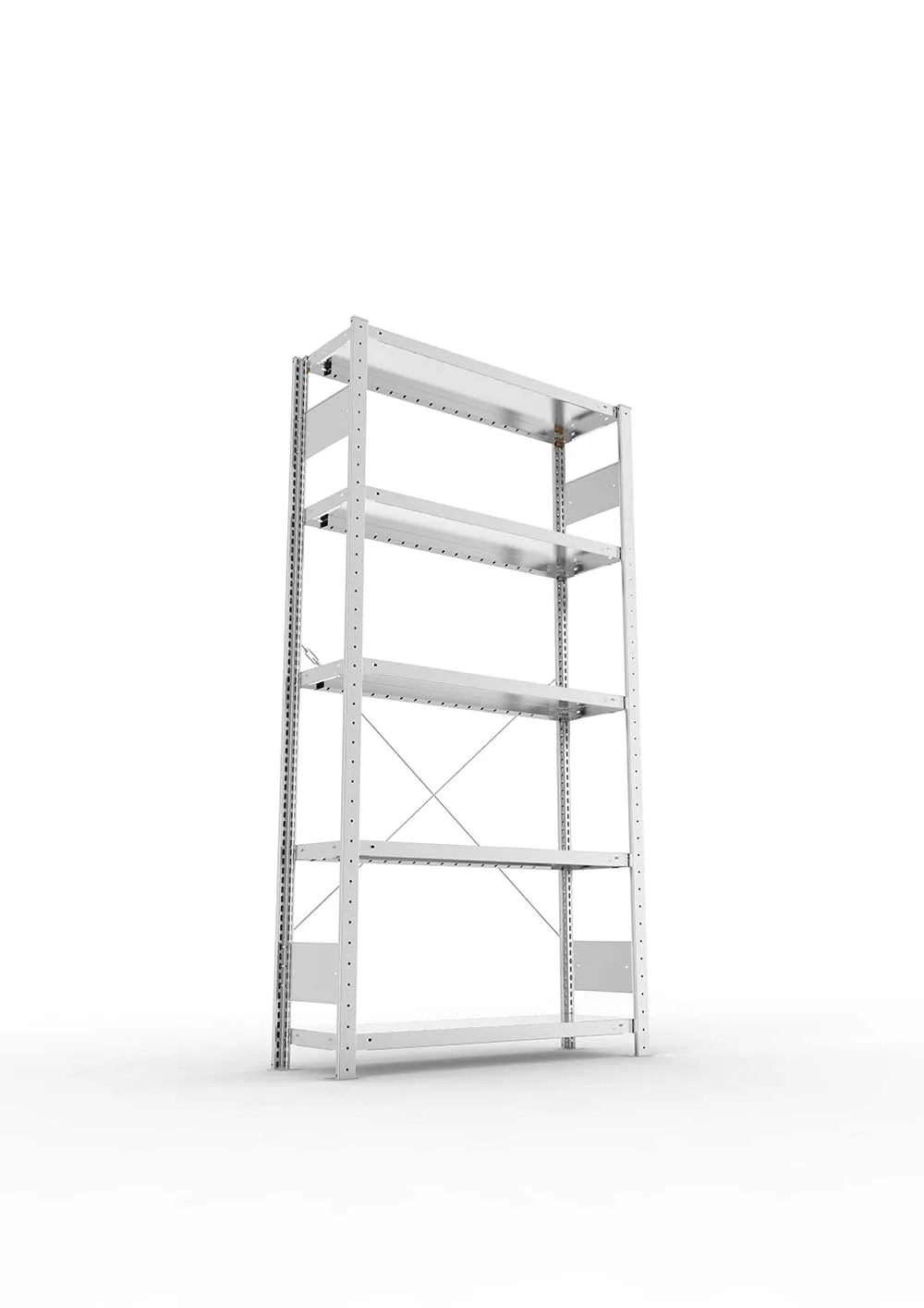 Kellerregal Pro-Flex Stecksystem Grundregal – 200×100×30 cm, 230 kg, verzinkt, 5 Böden