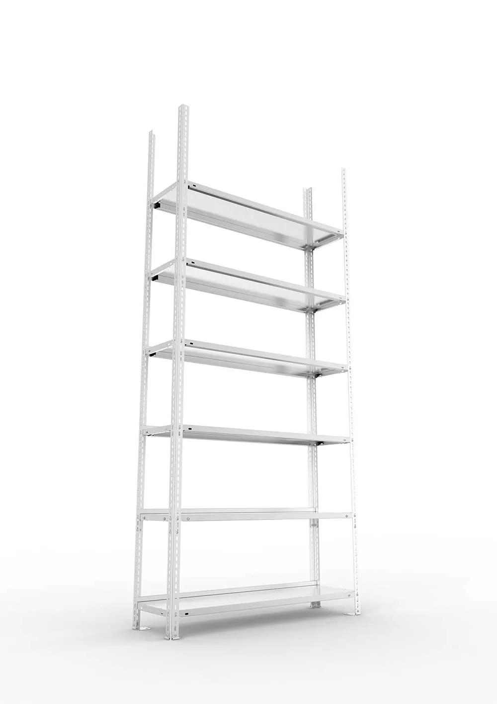 Büroregal Pro Schraubsystem Grundregal – 220×100×30 cm, verzinkt, einseitig