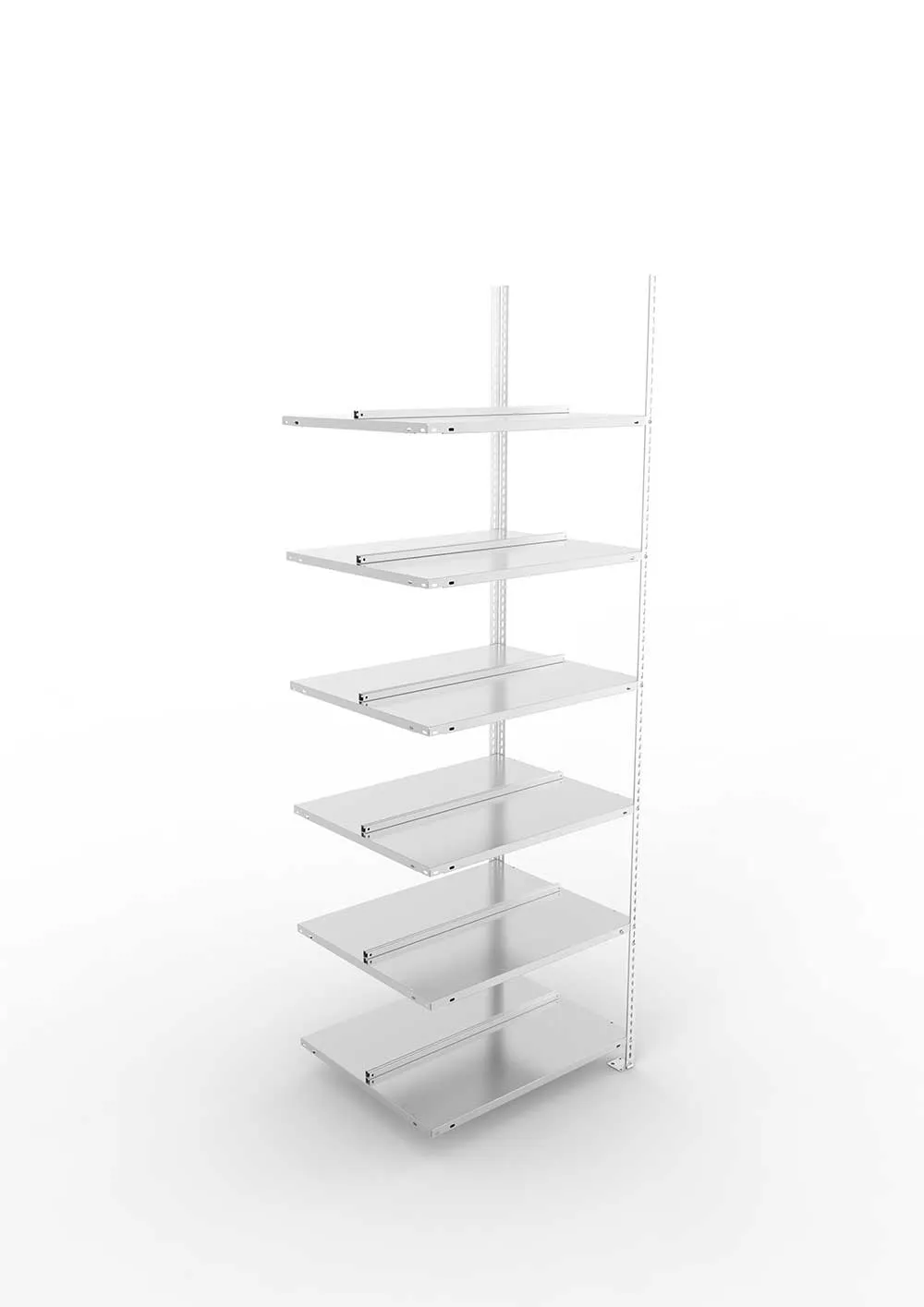 Büroregal Pro Schraubsystem Anbauregal – 220×75×60 cm, verzinkt