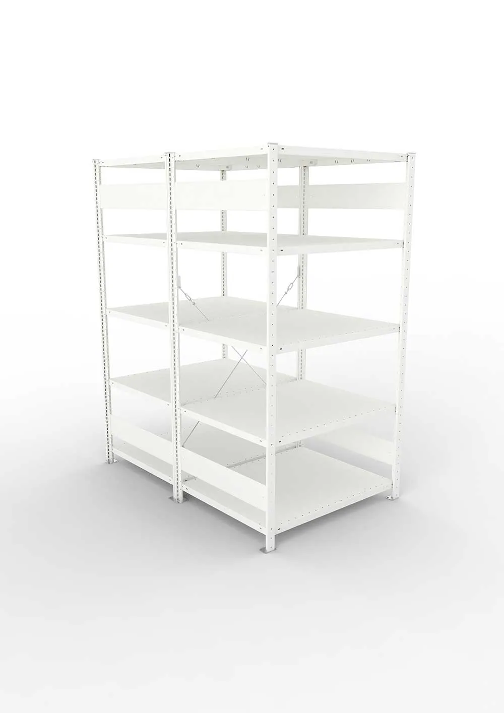 Metallregal Pro-Max Stecksystem Doppelgrundregal – 200×100×80 cm, 230 kg, RAL 7035