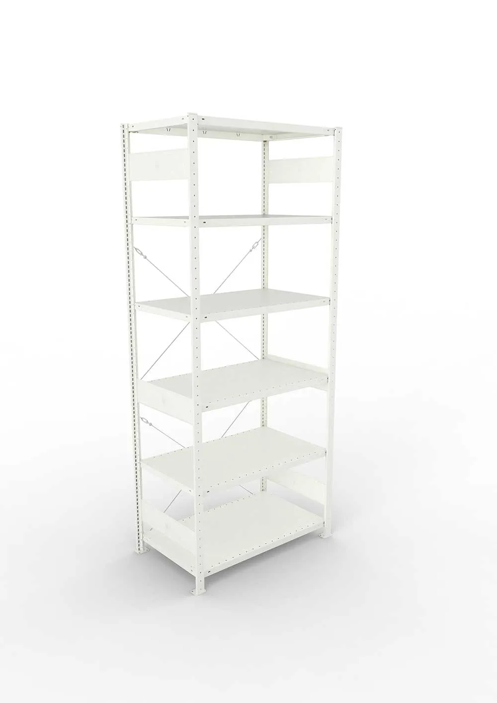 Metallregal Pro-Max Stecksystem Grundregal – 250×100×60 cm, 150 kg, RAL 7035, 6 Böden