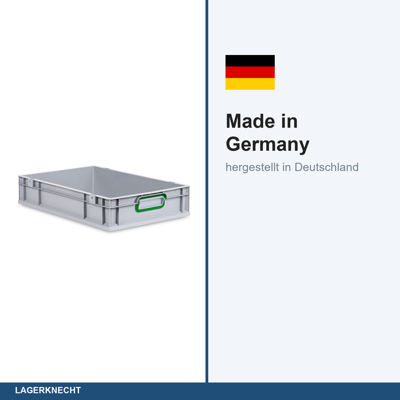 Eurobox 60x40x12 cm, NextGen, Griffe geschl., grün
