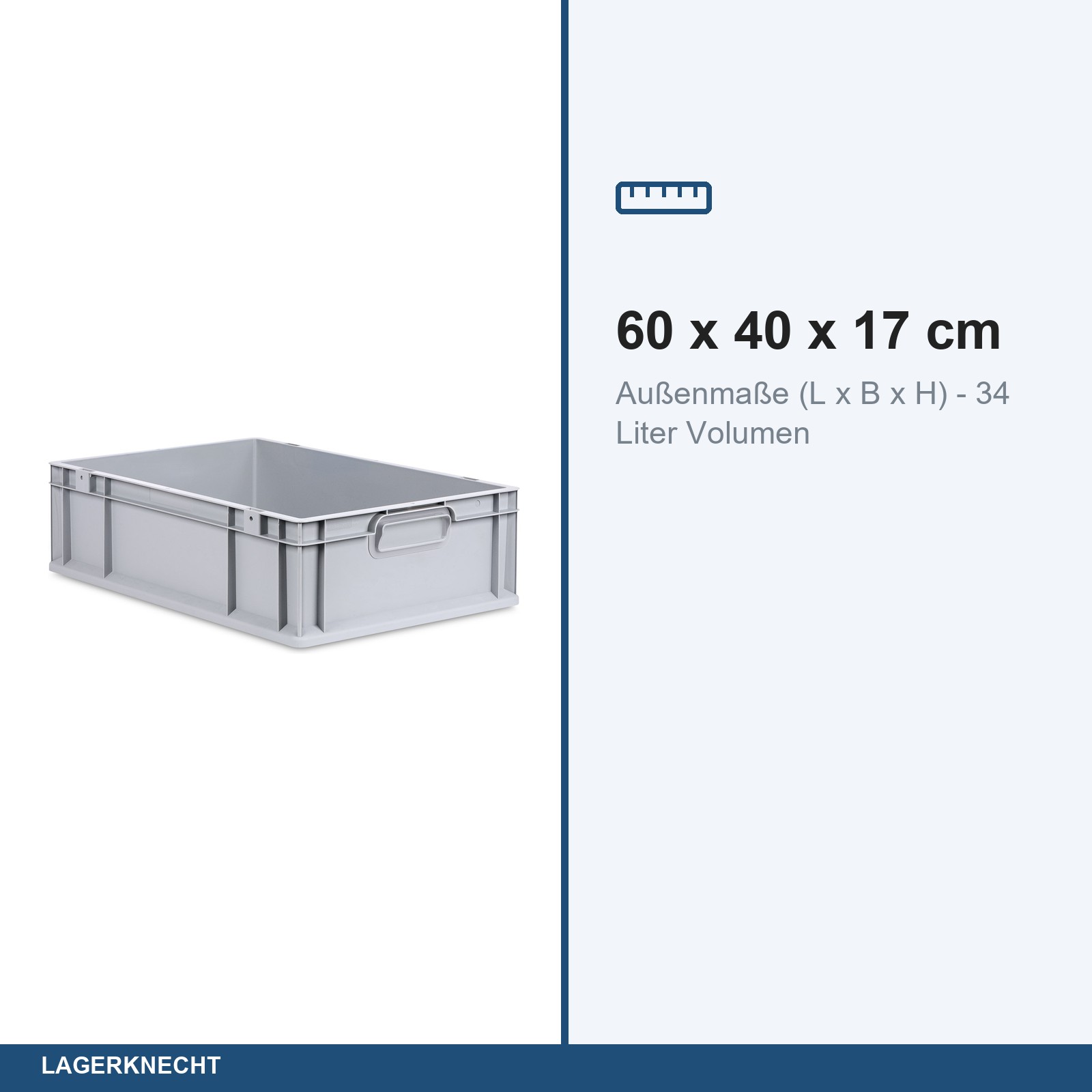 Eurobox 60x40x17 cm mit Scharnierdeckel, NextGen