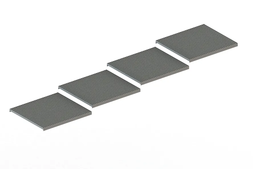 Palettenregal Gitterrost aufgelegt 360×80 cm TS25x1,7 – 500 kg