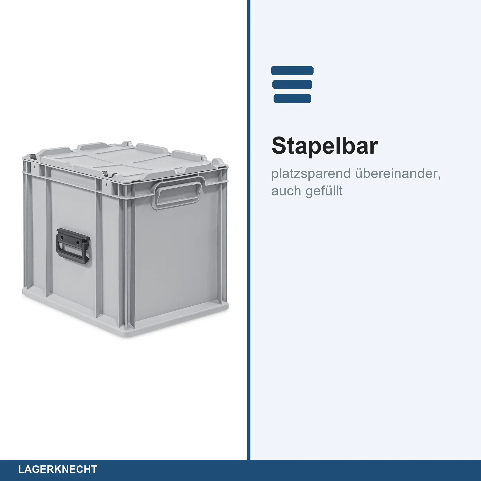 Eurokoffer 40x30x34 cm, NextGen Portable, Griffe geschl.