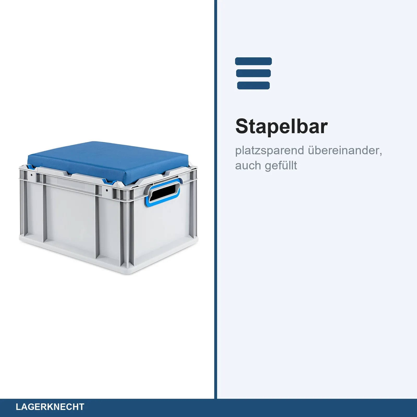 Seat Box 40x30x26 cm, NextGen, Griffe offen, blau