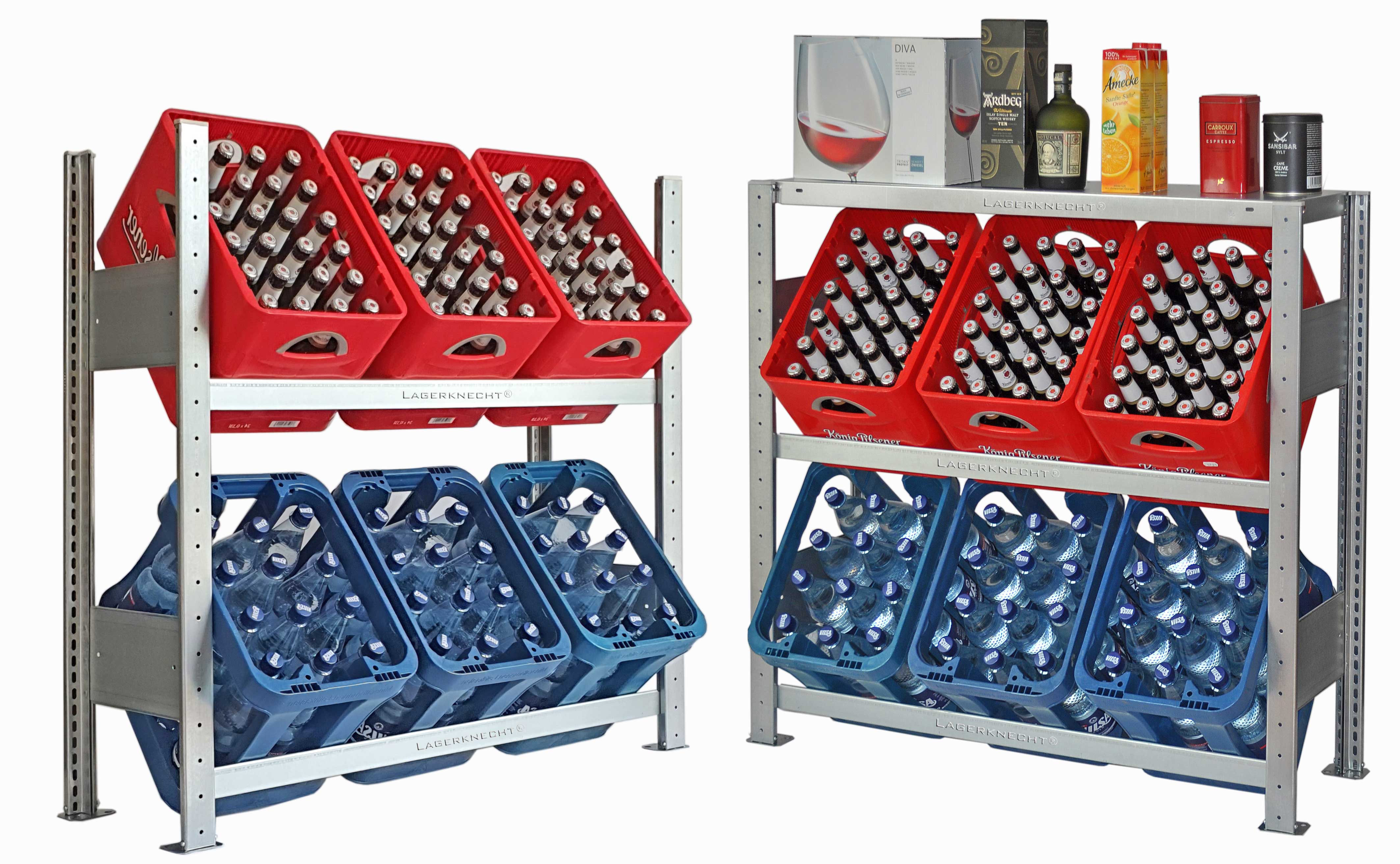 Wasserkistenregal made in Germany 100 x100 cm Anbauregal Mit Fachboden