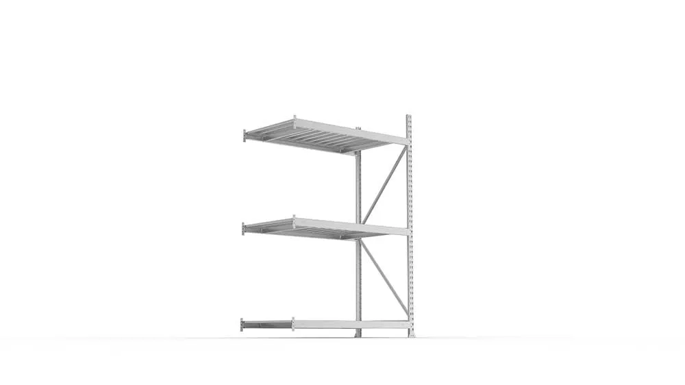 Weitspannregal Anbauregal 220×140×80 cm – Stahlpaneele, verzinkt