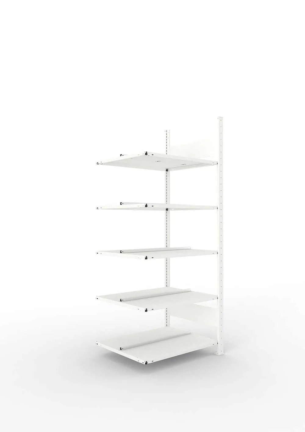 Büroregal Pro-Max Stecksystem Anbauregal – 185×75×60 cm, RAL 7035, doppelseitig