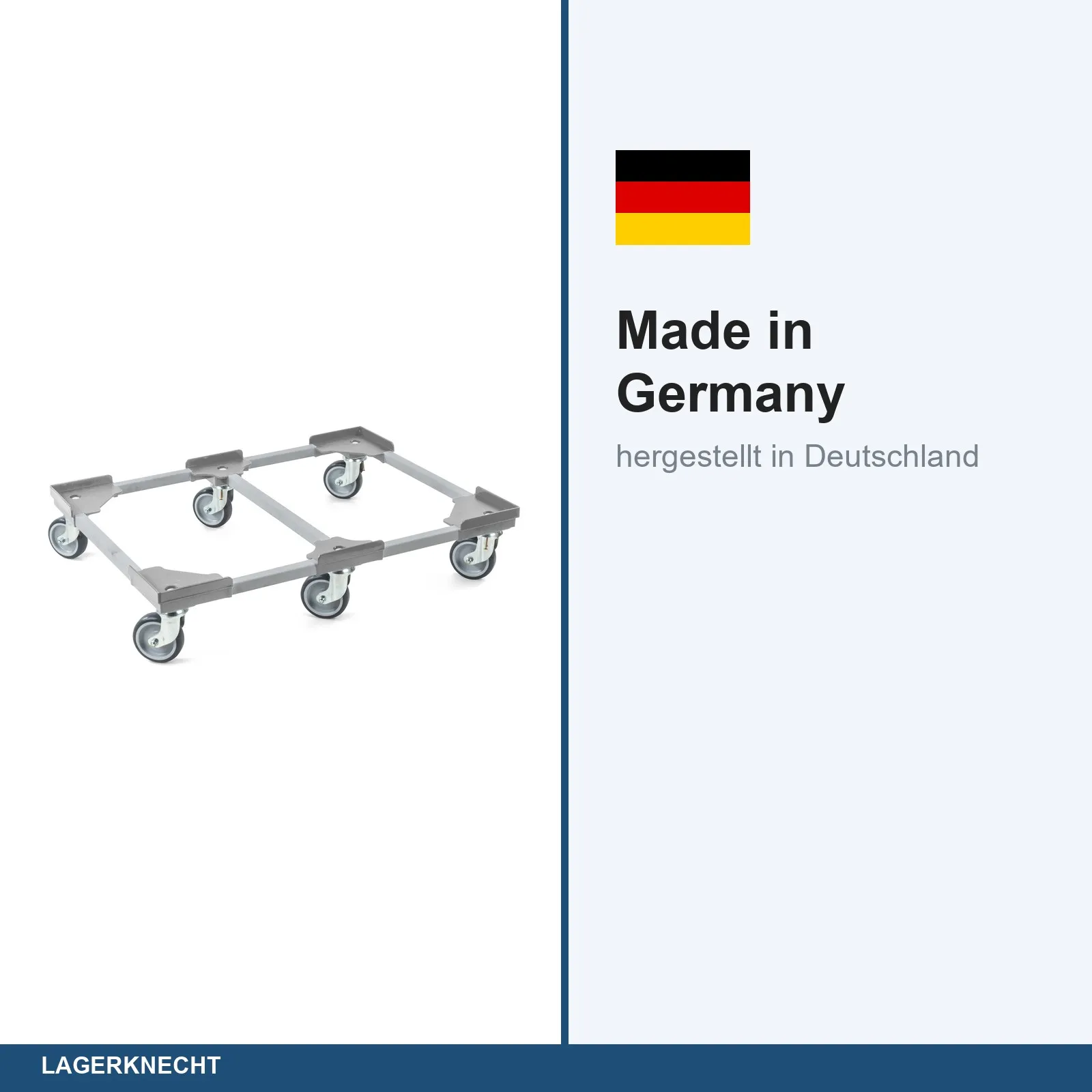 Transportroller VARIABLE - 800x600 - 1x unterteilt - Kunststoffräder 6 Lenkrollen Grau