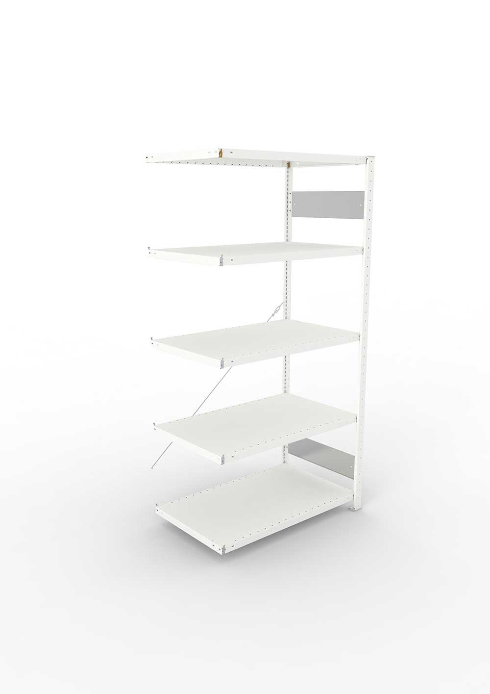 Metallregal S3 100 Anbauregal für Regalsystem Metall 2000 x 1000 x 600 RAL 7035 kpl. mit 5 Böden – detaillierte Produktabbildung