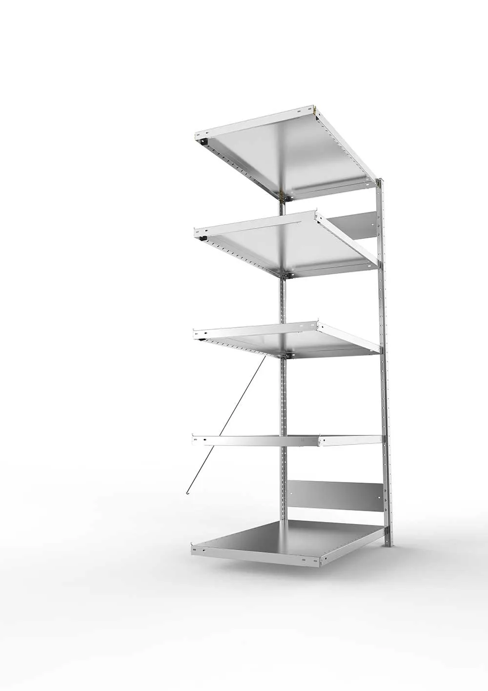 Kellerregal Pro-Flex Stecksystem Anbauregal – 200×100×60 cm, 230 kg, verzinkt, 5 Böden