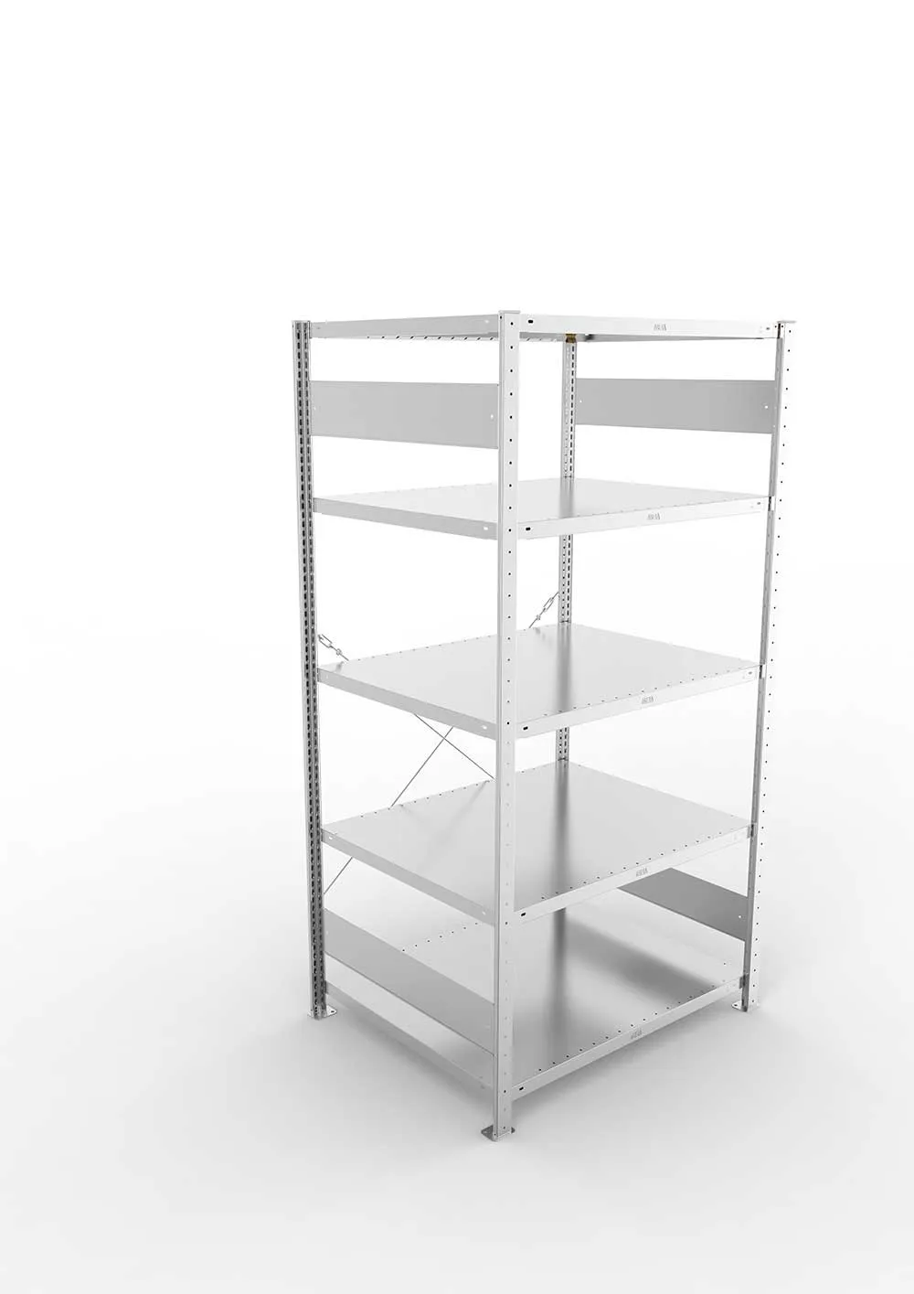 Metallregal Pro-Max Stecksystem Grundregal – 200×100×80 cm, 230 kg, verzinkt, 5 Böden