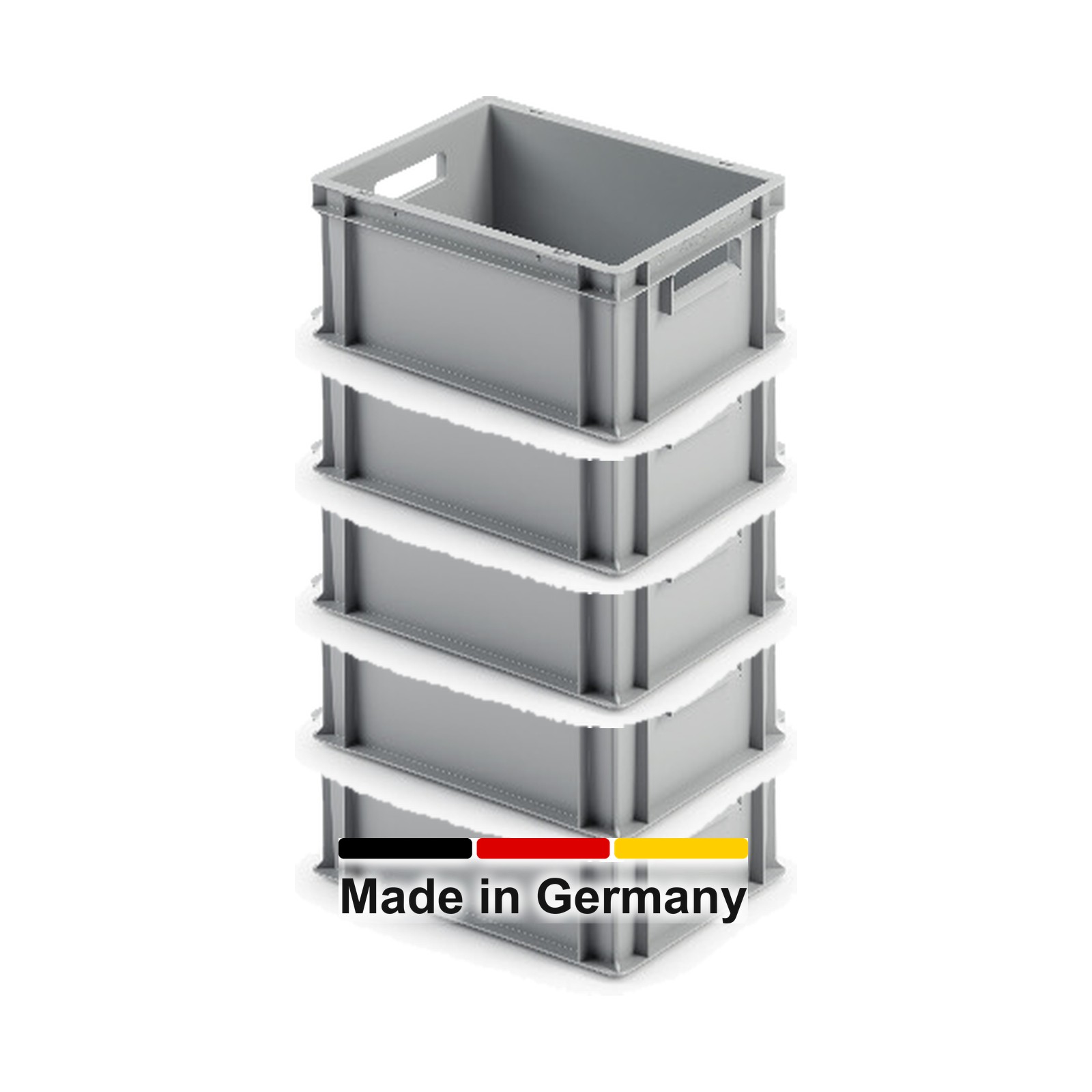 10x Eurobox 40x30x17 cm - UNISTA, Griffe offen