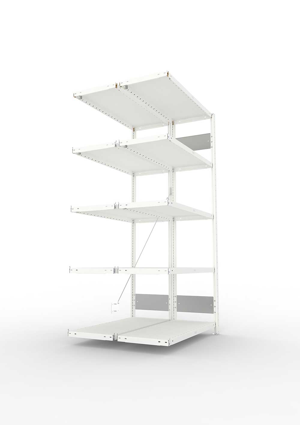 Metallregal Pro-Flex Stecksystem Doppelanbauregal – 200×100×40 cm, 230 kg, RAL 7035