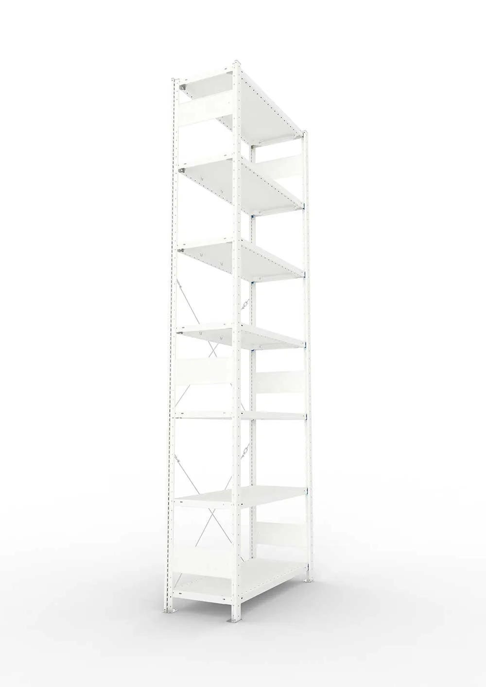 Metallregal Pro-Max Stecksystem Grundregal – 300×100×40 cm, 150 kg, RAL 7035, 7 Böden