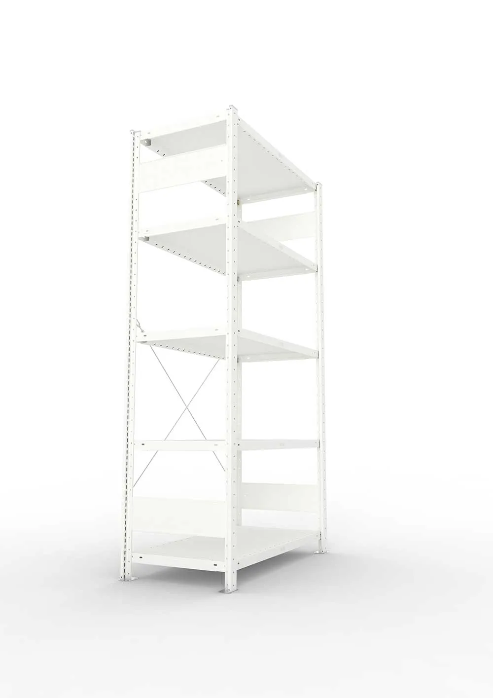 Metallregal Pro-Max Stecksystem Grundregal – 200×100×50 cm, 230 kg, RAL 7035, 5 Böden
