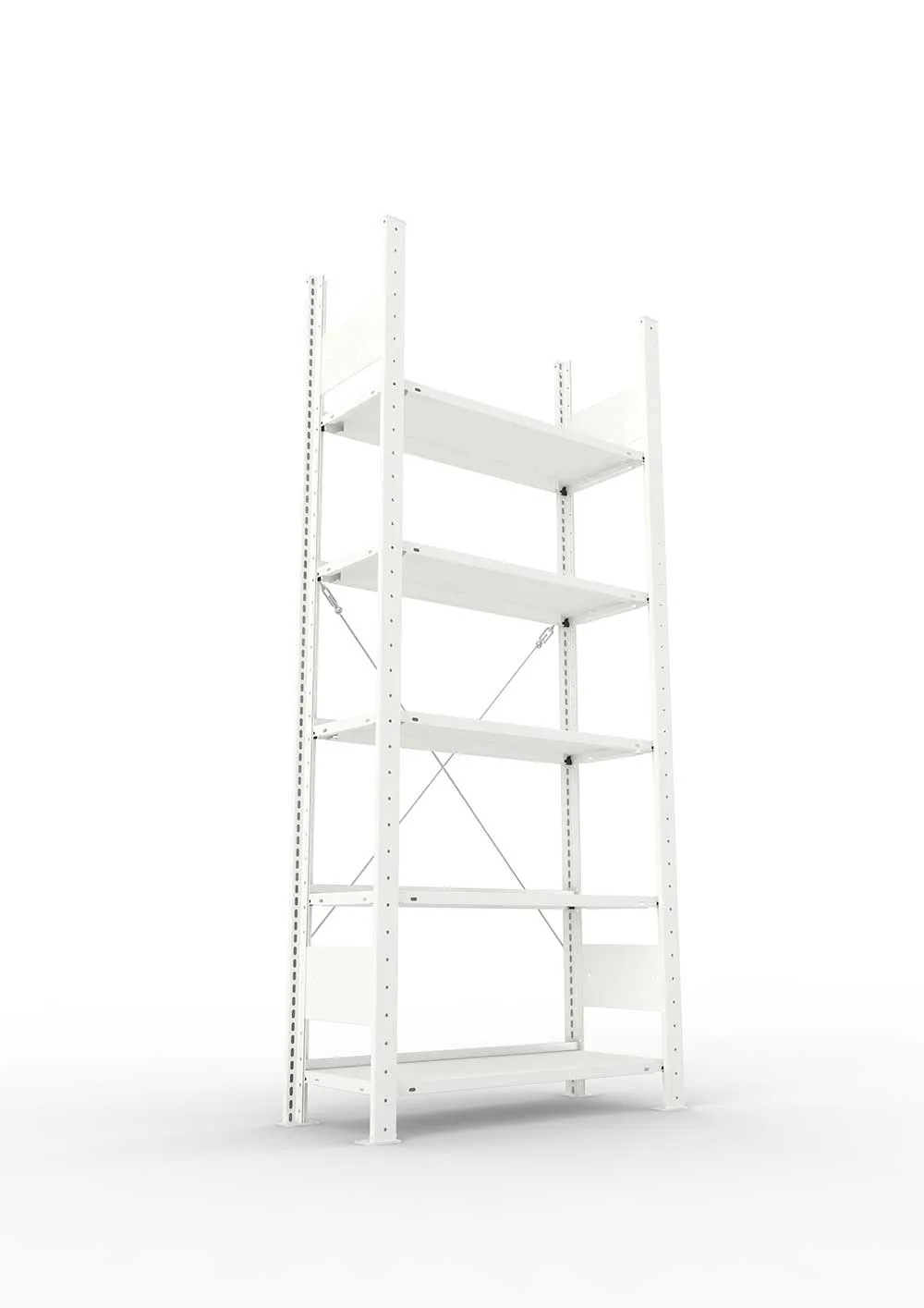 Büroregal Pro-Max Stecksystem Grundregal – 185×75×30 cm, RAL 7035, einseitig