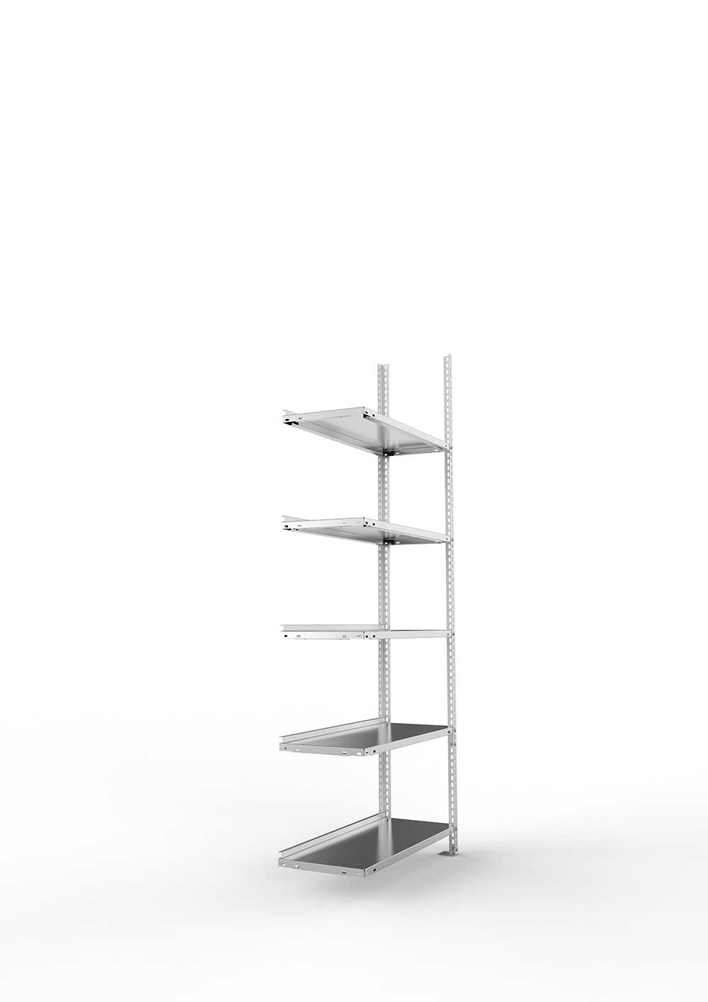 Büroregal Pro Schraubsystem Anbauregal – 185×75×30 cm, verzinkt, einseitig