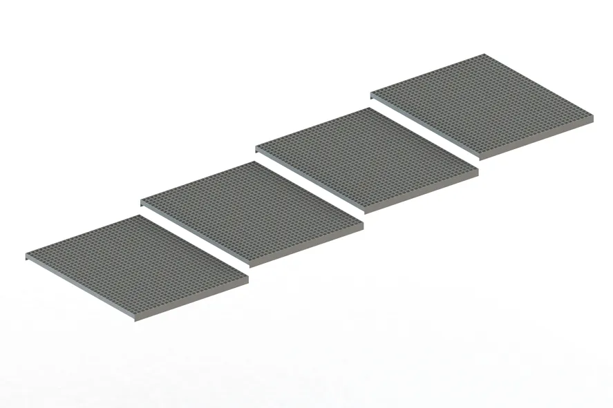 Palettenregal Gitterrost aufgelegt 360×110 cm TS40x1,7 – 1000 kg