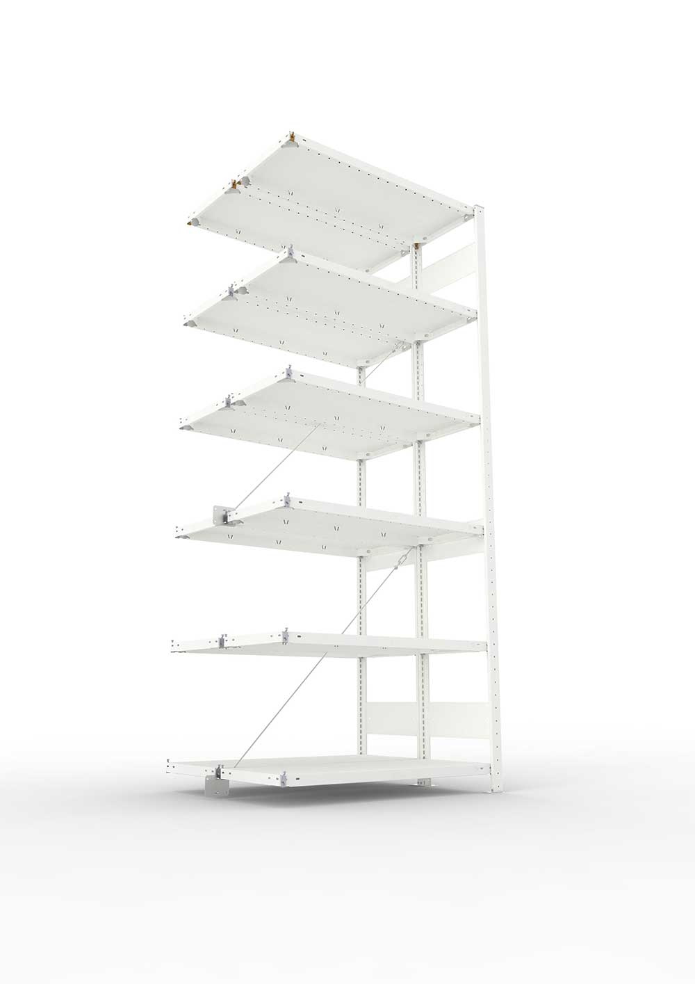 Metallregal Pro-Max Stecksystem Doppelanbauregal – 250×100×40 cm, 150 kg, RAL 7035