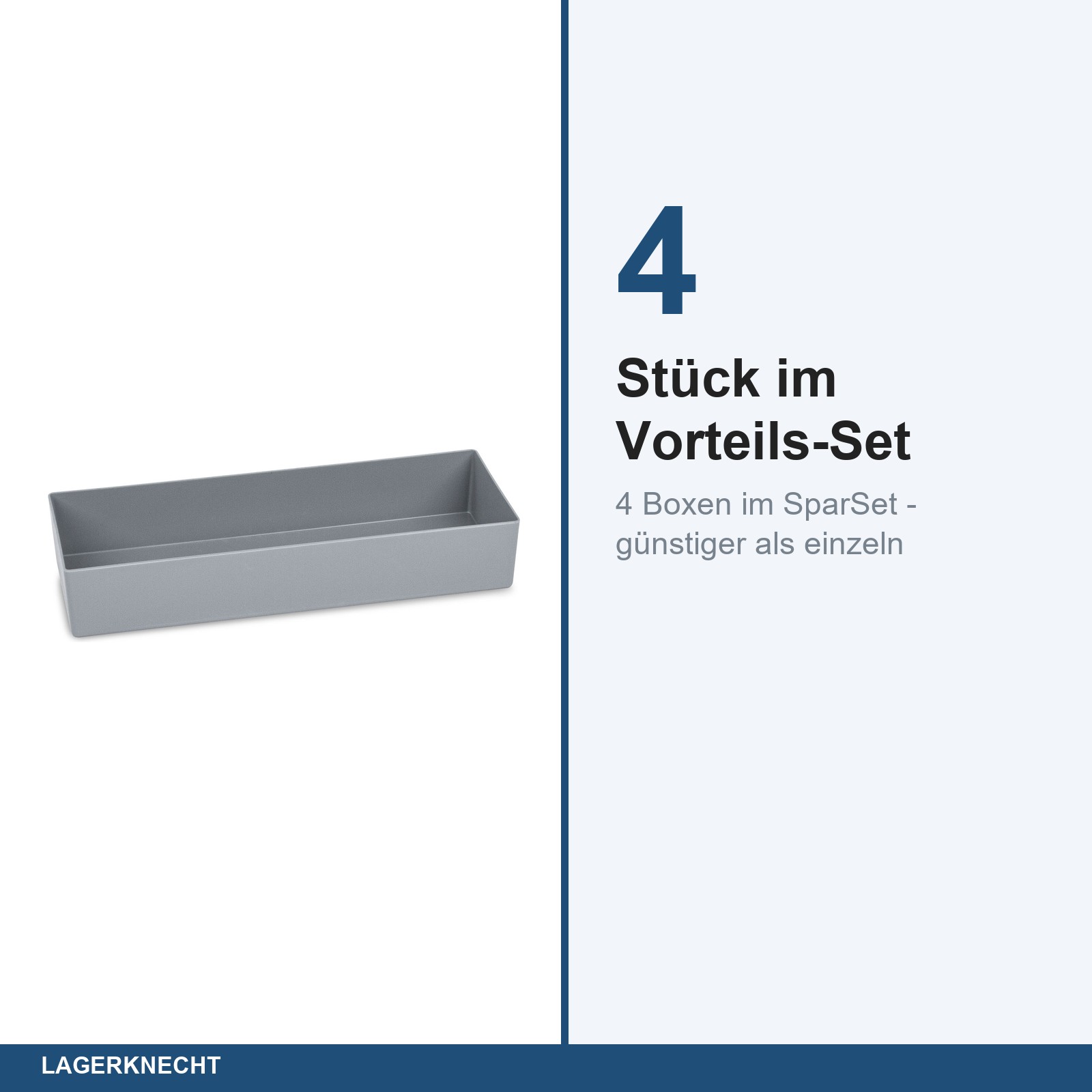 4x Einsatzkasten 36,6x13,3x6 cm - füllt eine Eurobox 60x40